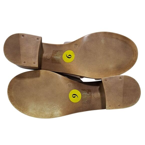 Mila Paoli Knotted Leather Slip On Open Toe Sandal Block Heel Size 9 Rose Pink - Picture 5 of 14